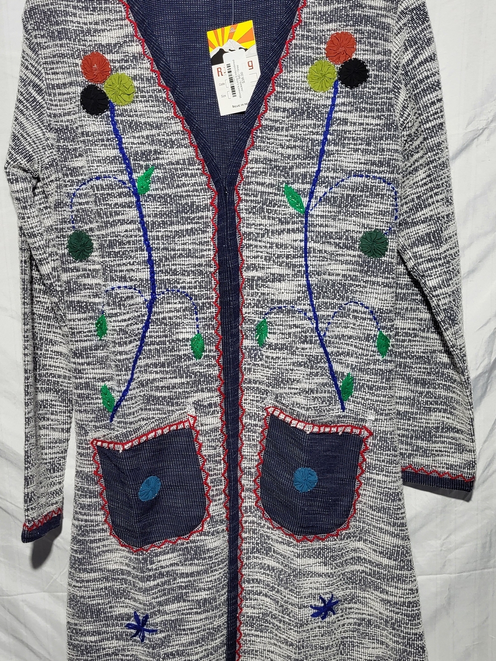 Rising International Handmade Long Knit Crochet Cardigan